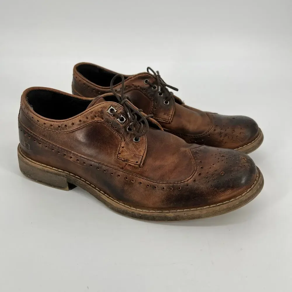 Bed Stu Wingtip Oxford Shoes Mens US 9 / EU 42 Brown Leather Distressed Lace Up